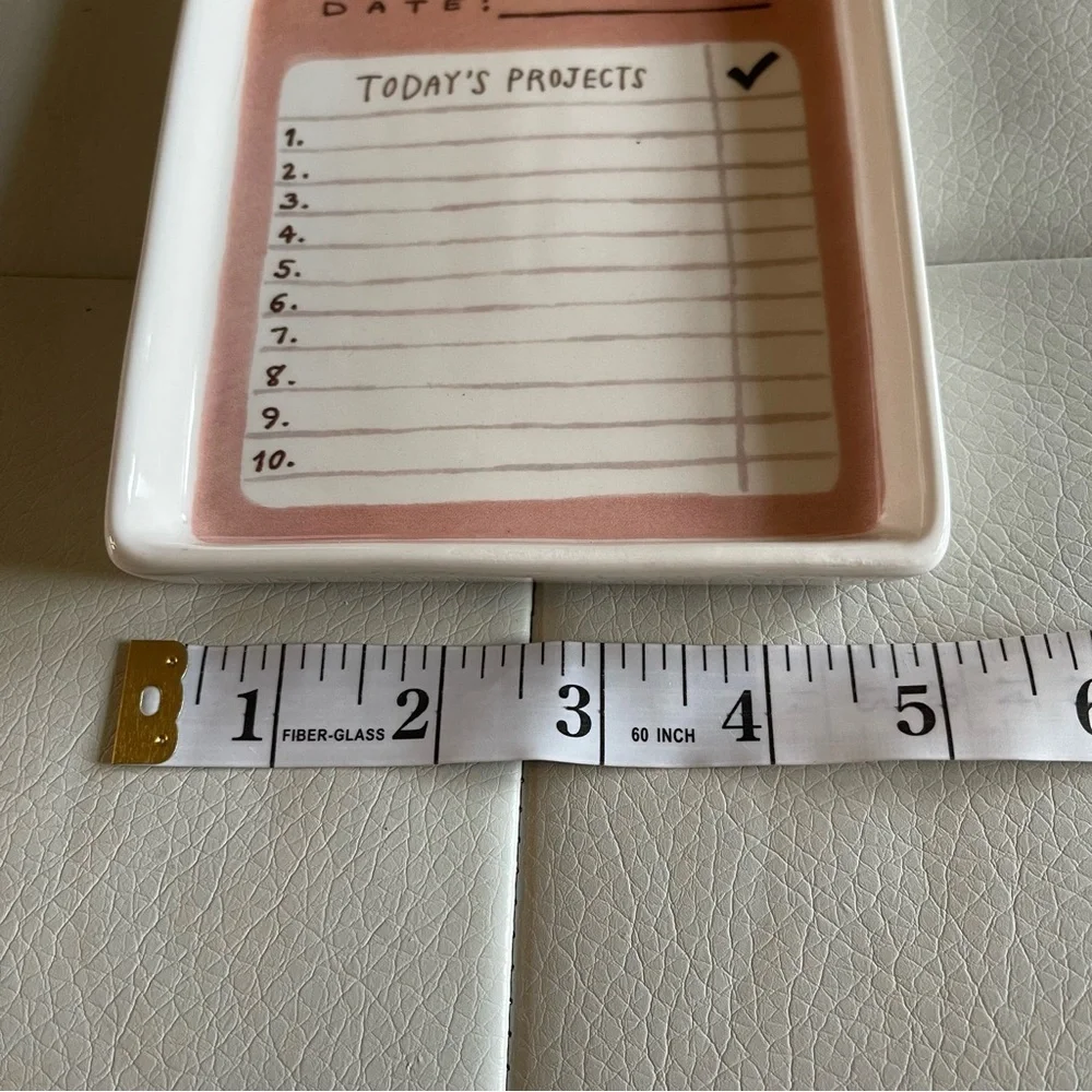 Rae Dunn daily planner tray ceramic can use dry erase markers